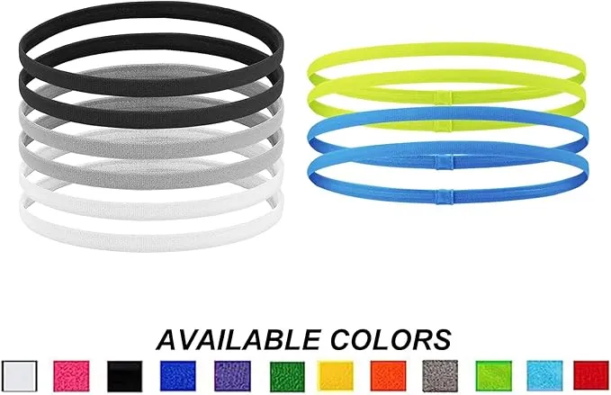 10 Pcs Boys Headband for Kids, Sports ,Men Women Elastic Sports Hairbands Non Slip Thin Headbands(Multicolour)