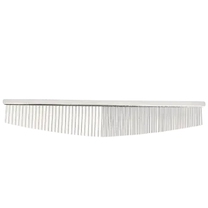 7.5" Stainless Steel 50/50 Half-Moon Comb by PetStore.Direct