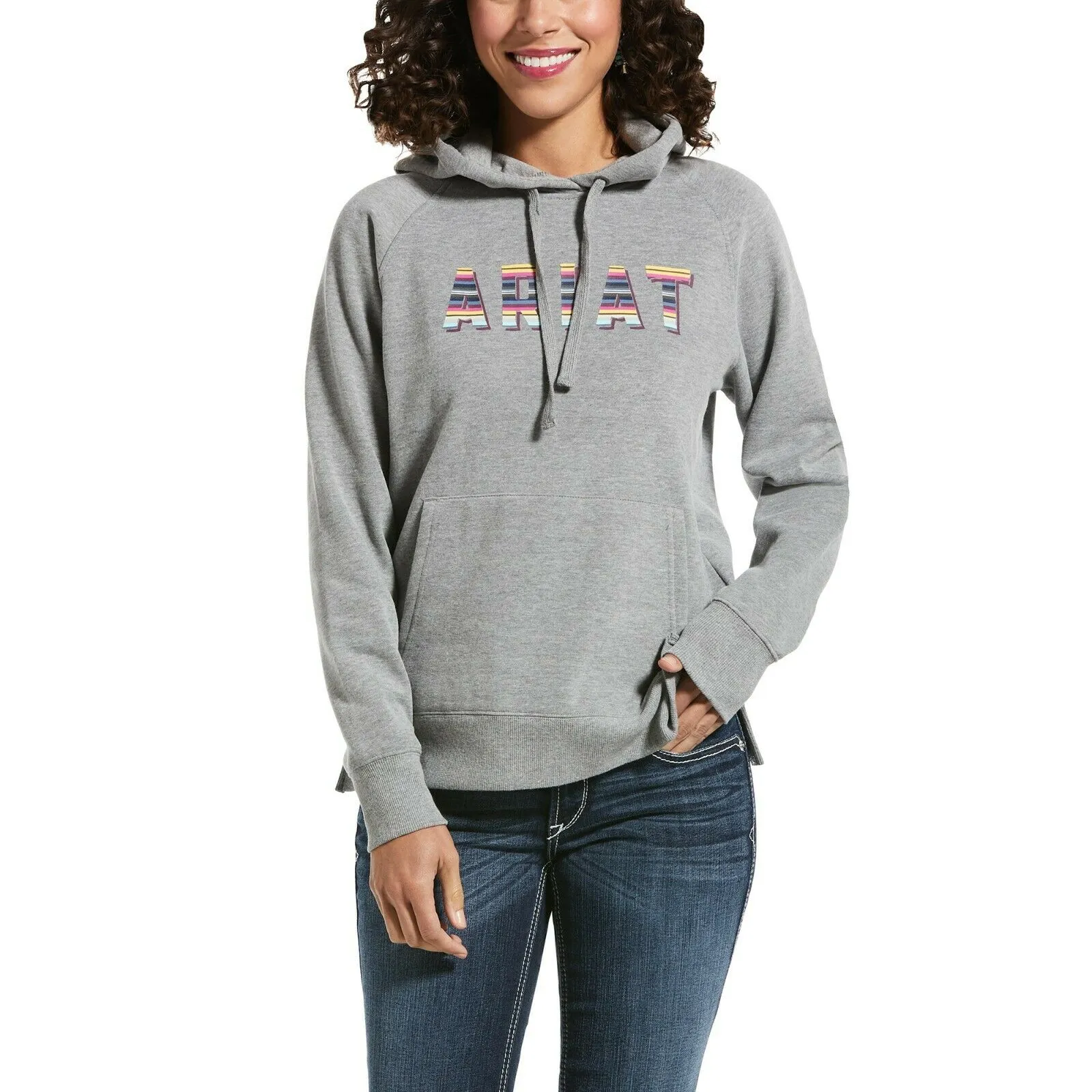 Ariat® Ladies REAL Serape Logo Heather Grey Hoodie 10032854