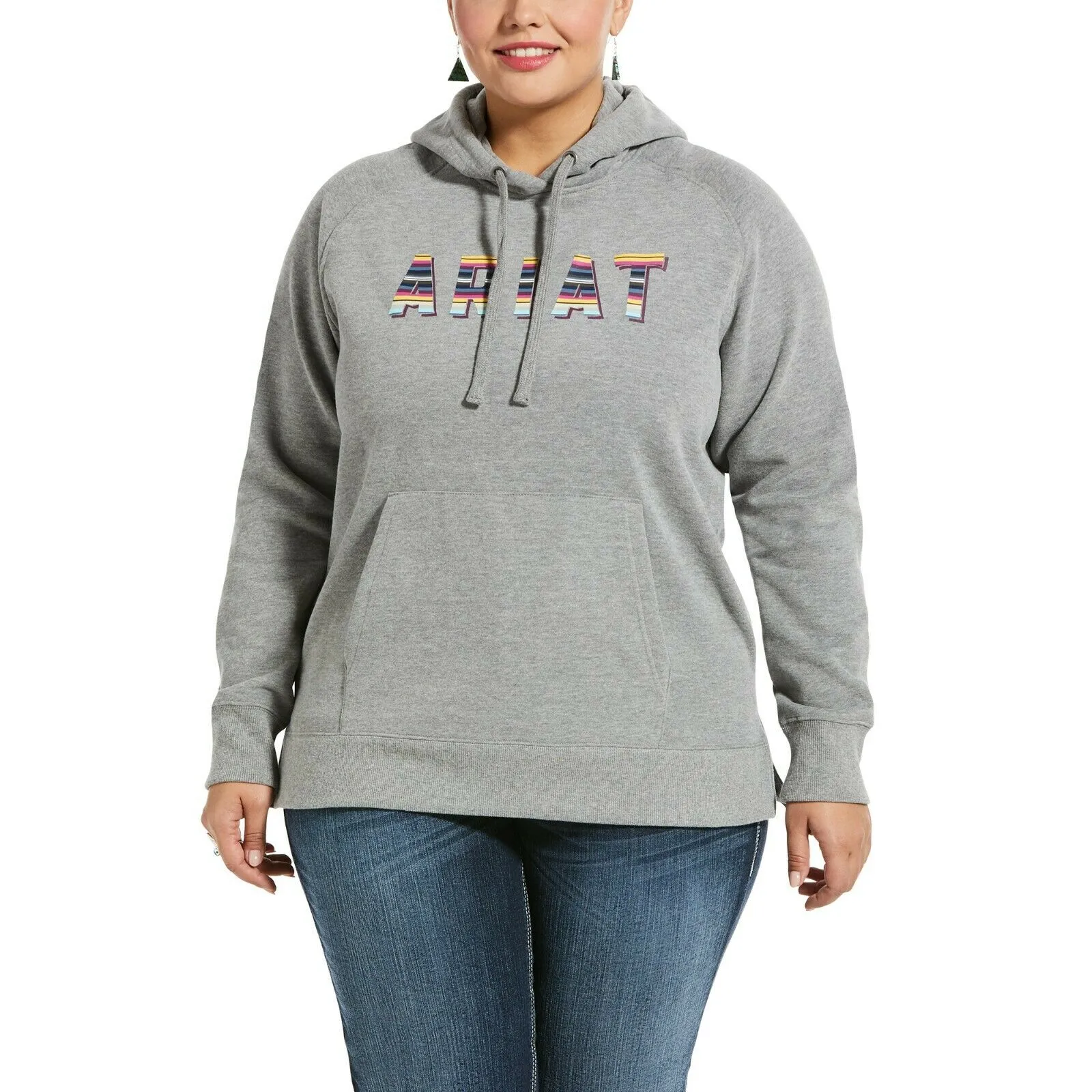 Ariat® Ladies REAL Serape Logo Heather Grey Hoodie 10032854