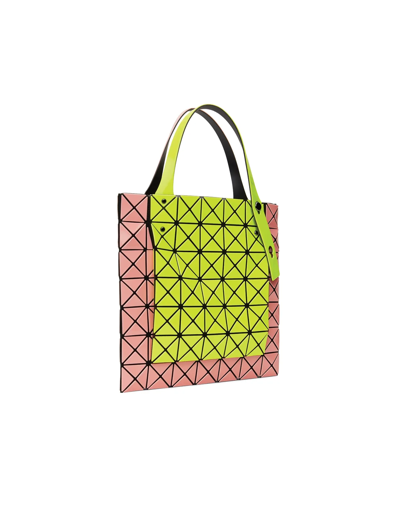 Bao Bao Issey Miyake Coral/Yellow Mini Prism Kangaroo Tote