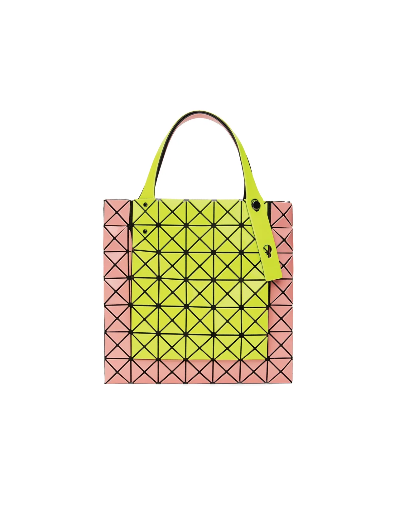 Bao Bao Issey Miyake Coral/Yellow Mini Prism Kangaroo Tote