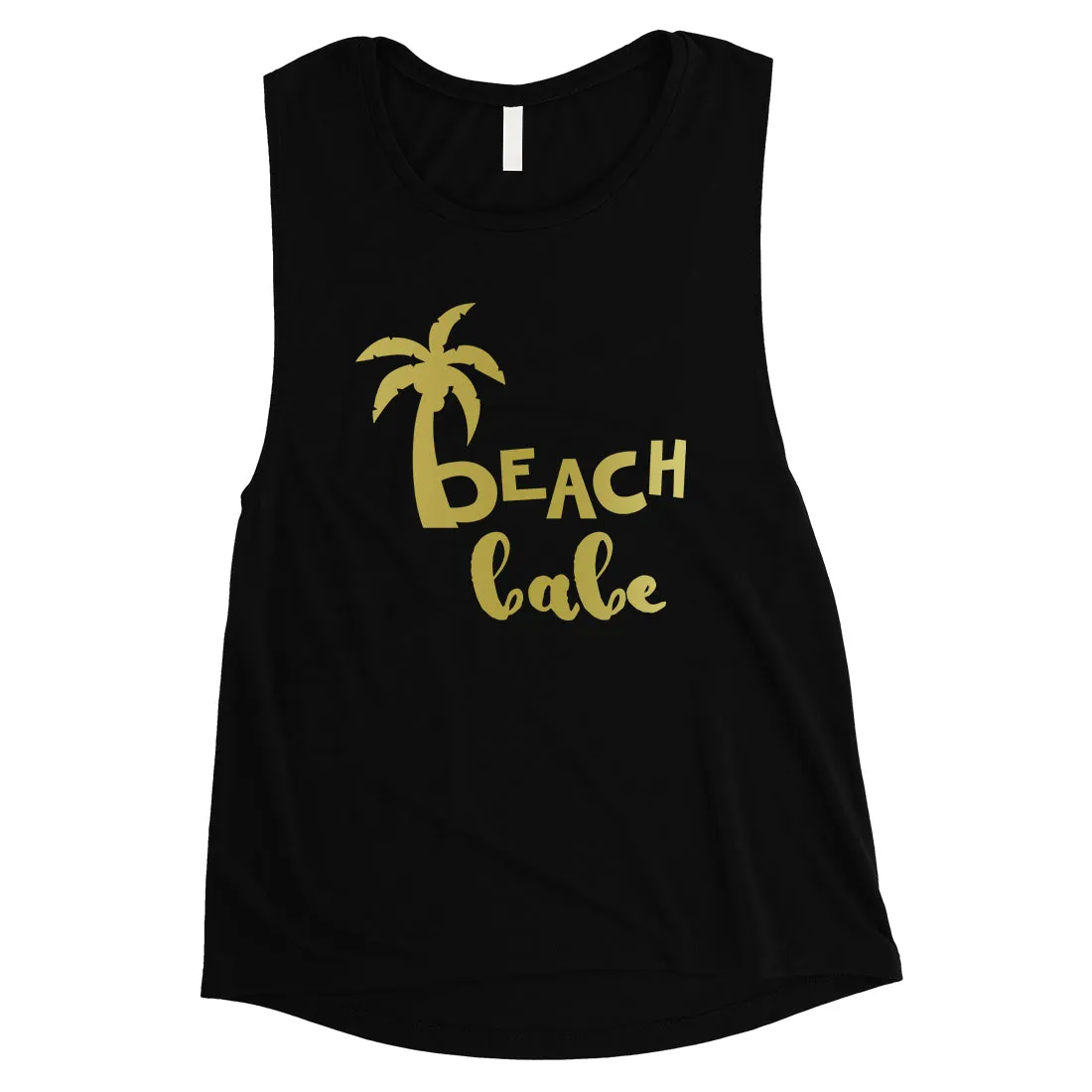 Beach Bride Babe Palm Tree-GOLD Womens Muscle Tank Top Amazing Gift