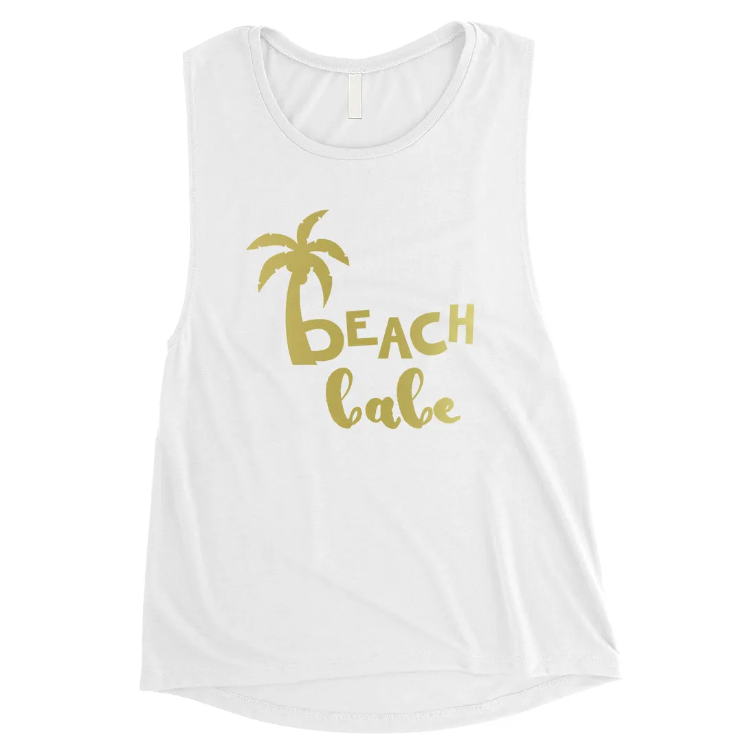 Beach Bride Babe Palm Tree-GOLD Womens Muscle Tank Top Amazing Gift