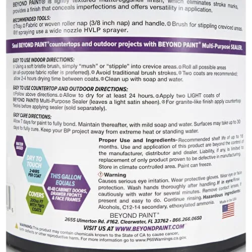 Beyond Paint BP19 Furniture, Cabinets and More All-in-One Refinishing Paint Gallon No Stripping, Sanding or Priming Needed, Pebble