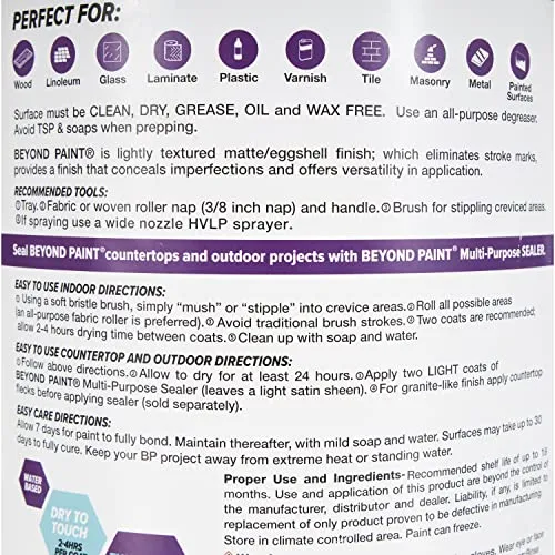 Beyond Paint BP19 Furniture, Cabinets and More All-in-One Refinishing Paint Gallon No Stripping, Sanding or Priming Needed, Pebble