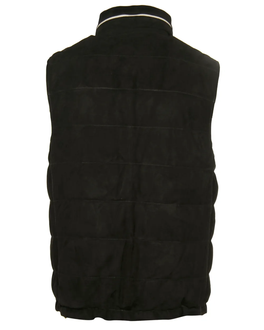 Black Padded Leather Vest