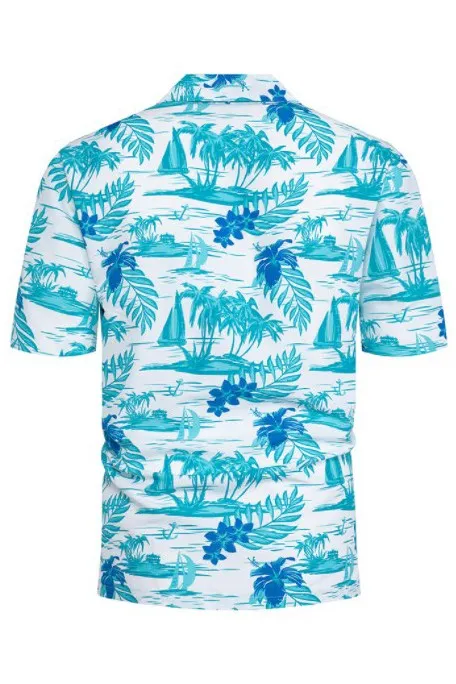 Blue Mens Regular Fit Short Sleeve Hawaiian Shirts