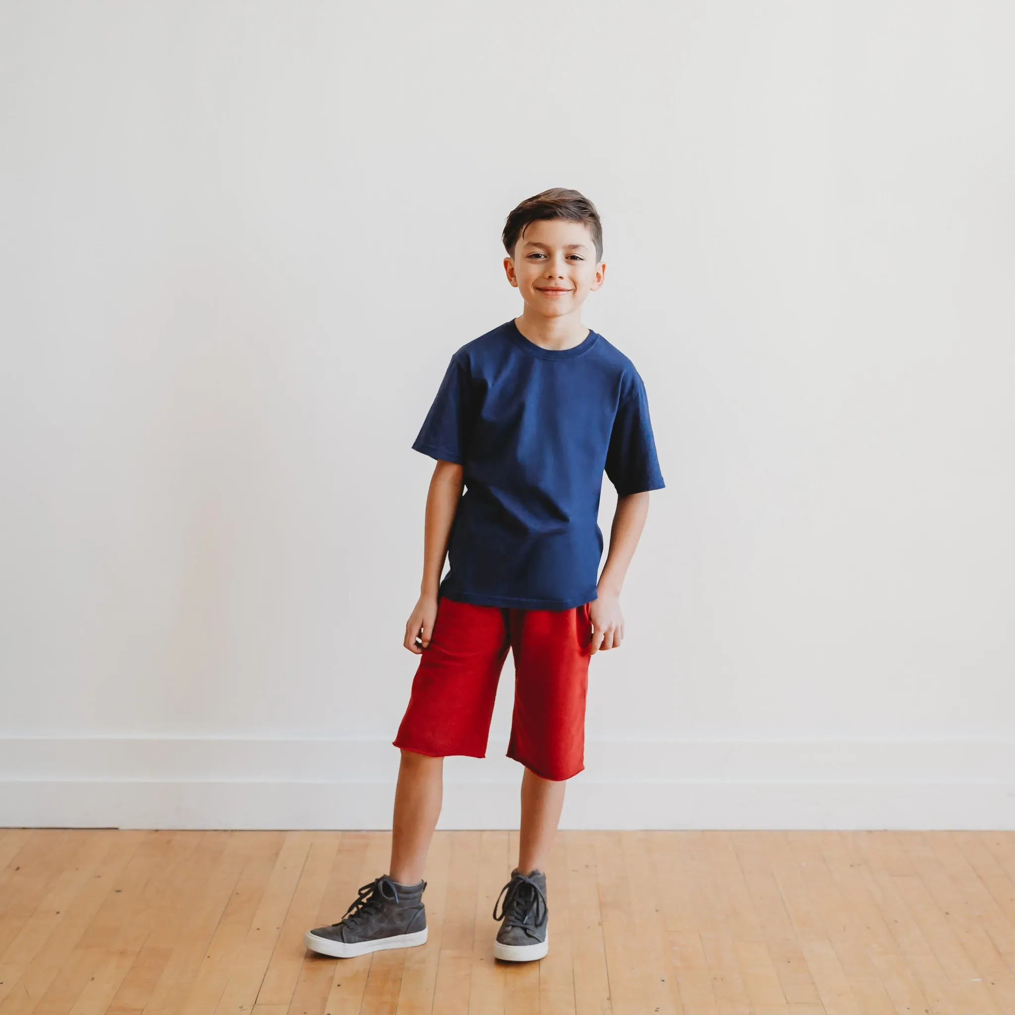 Boys Soft Organic Cotton Jersey Short Sleeve Crew Tee | Road