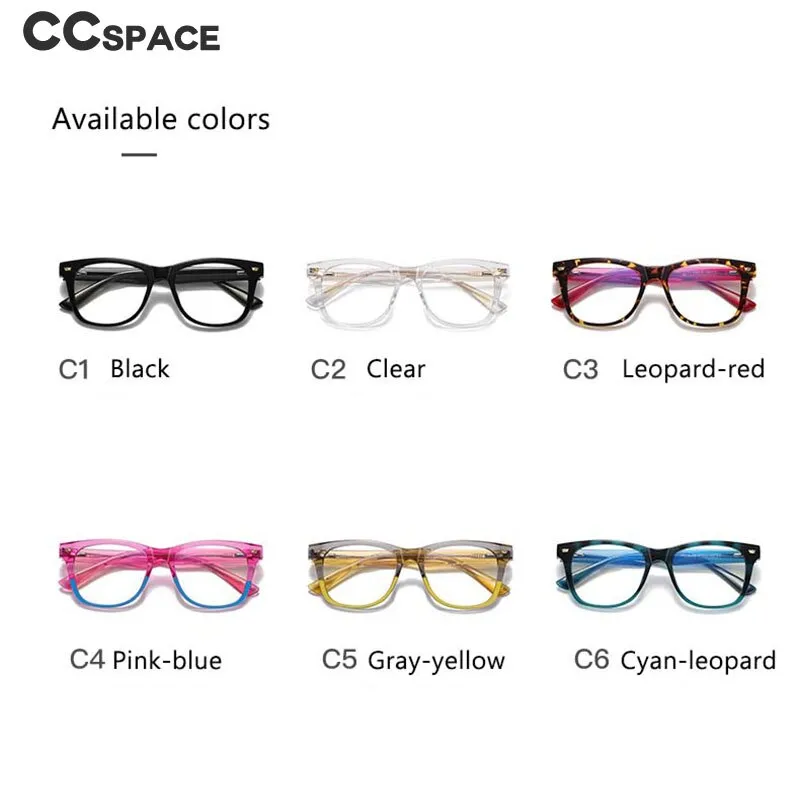 CCspace Children's Unisex Full Rim Square Tr 90 Titanium Frame Eyeglasses 54574