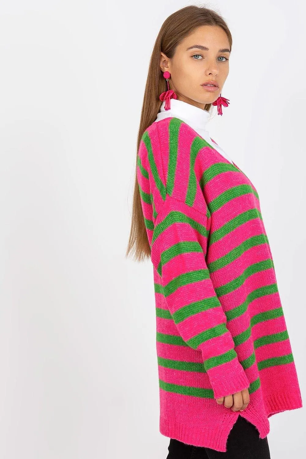 Chic Striped V-Neck Sweater for Women