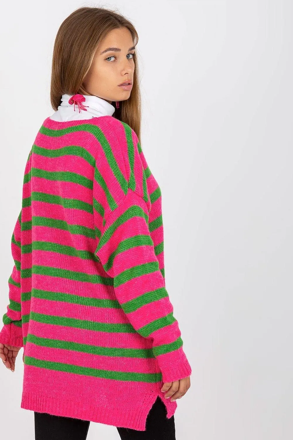 Chic Striped V-Neck Sweater for Women