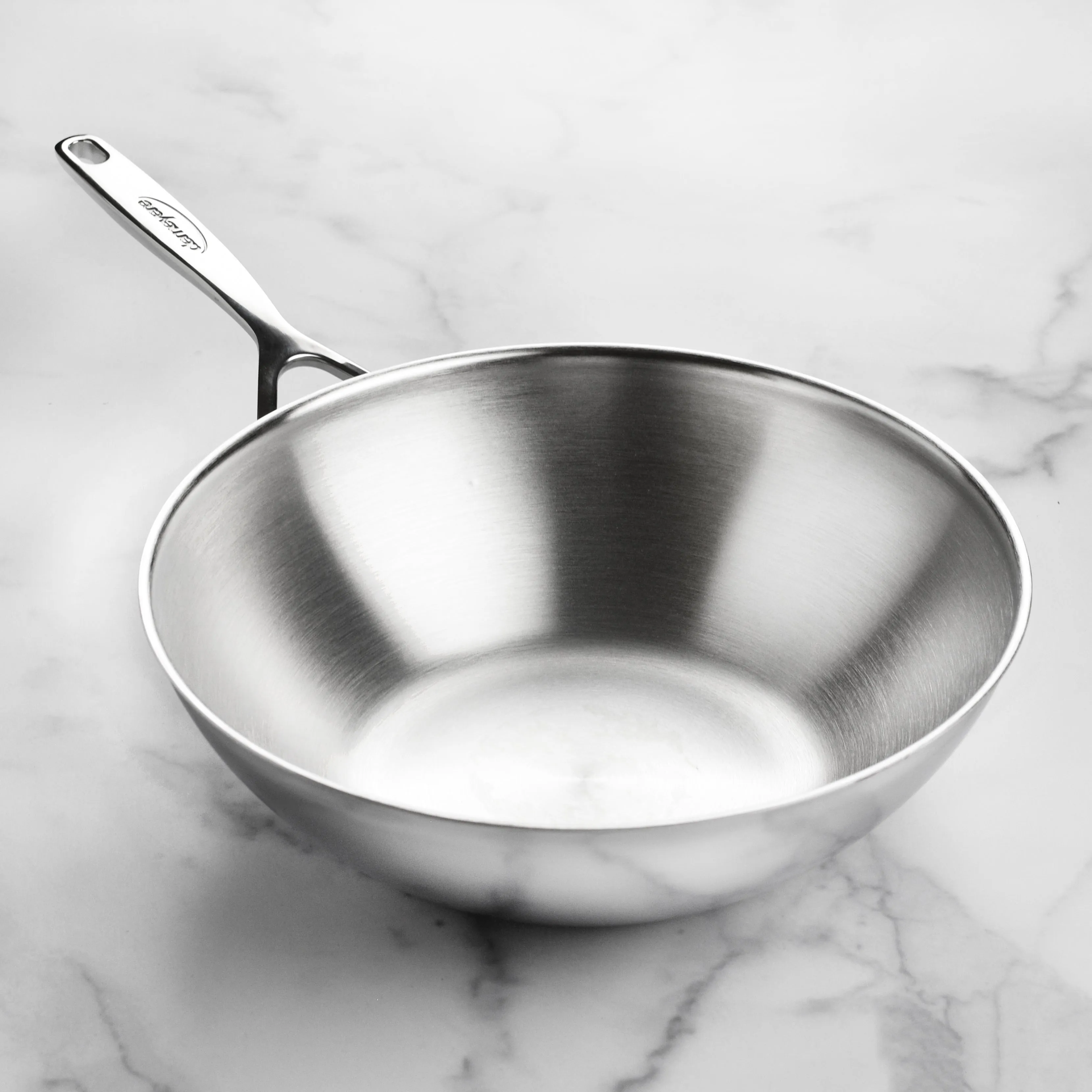 Demeyere 5-Plus 11.8" Stainless Steel Flat Bottom Wok