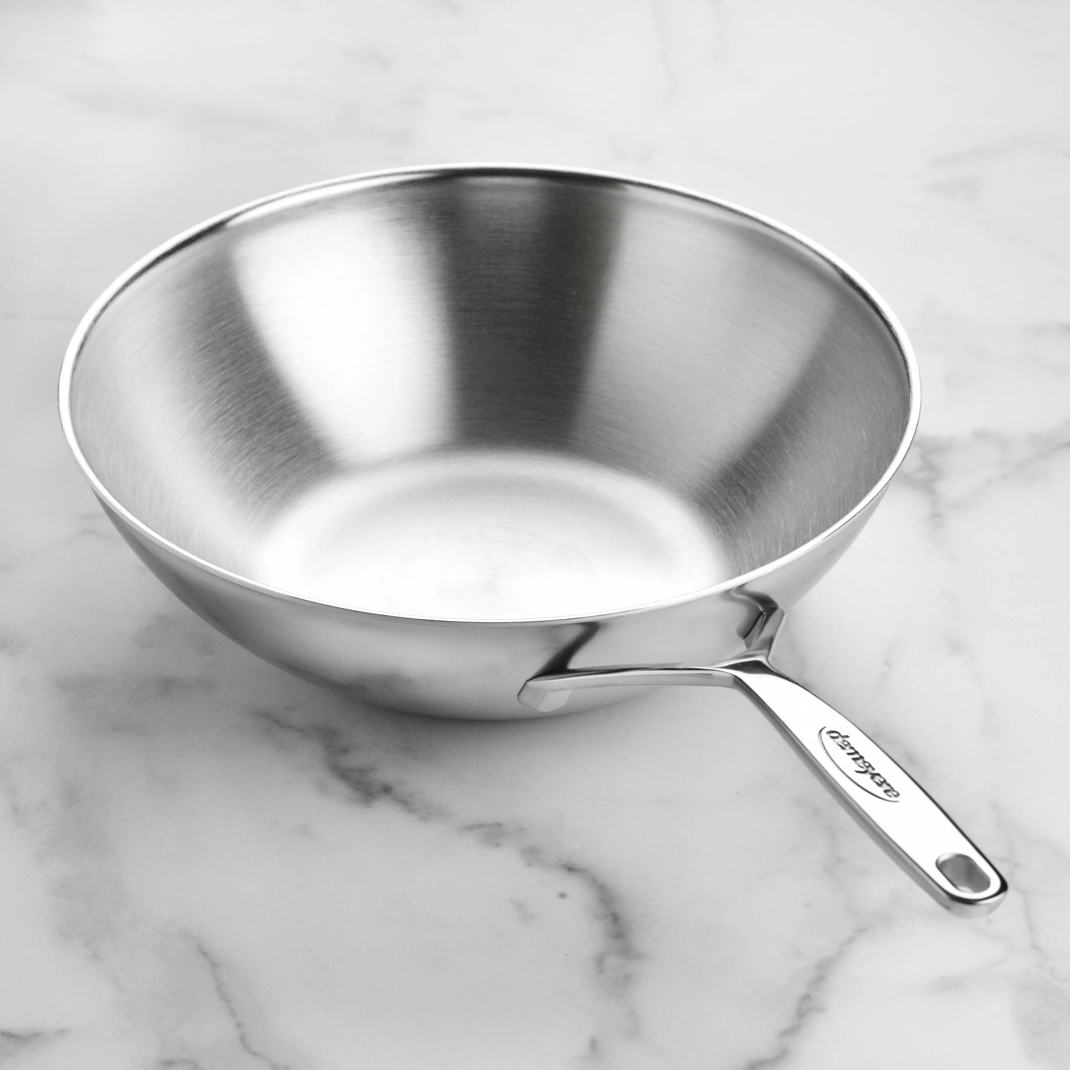 Demeyere 5-Plus 11.8" Stainless Steel Flat Bottom Wok