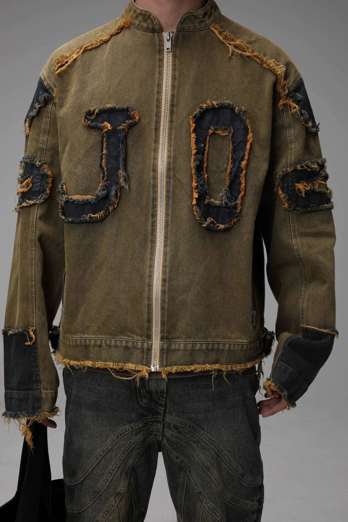 Distressed Jacket With Appliqué