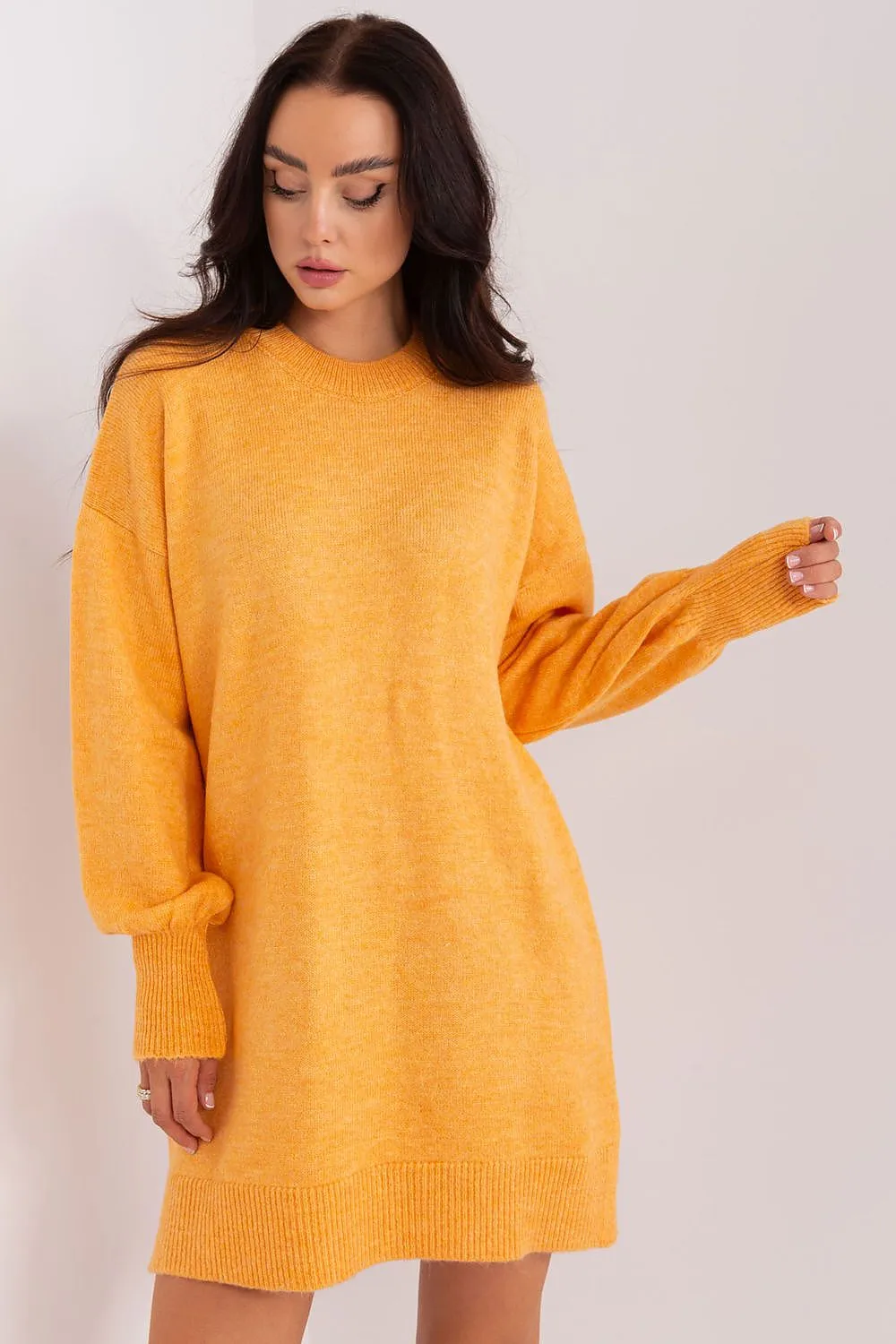 Factory Price Women's Long Sleeves Mini Sweater Dress