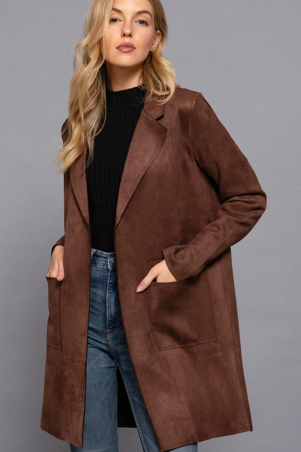 Faux Suede Open Coats - 3 Colors! - FINAL SALE