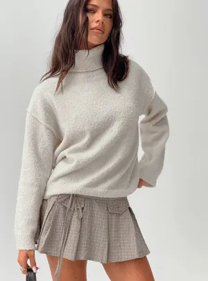 Finnien Boucle Turtleneck Sweater Cream