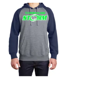 FLEN=MINIG ISLAND STORM UNISEX HOODIE NAVY AND GREY