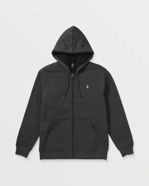 Foreman Zip Fleece Hoodie Sherpa - Heather Black