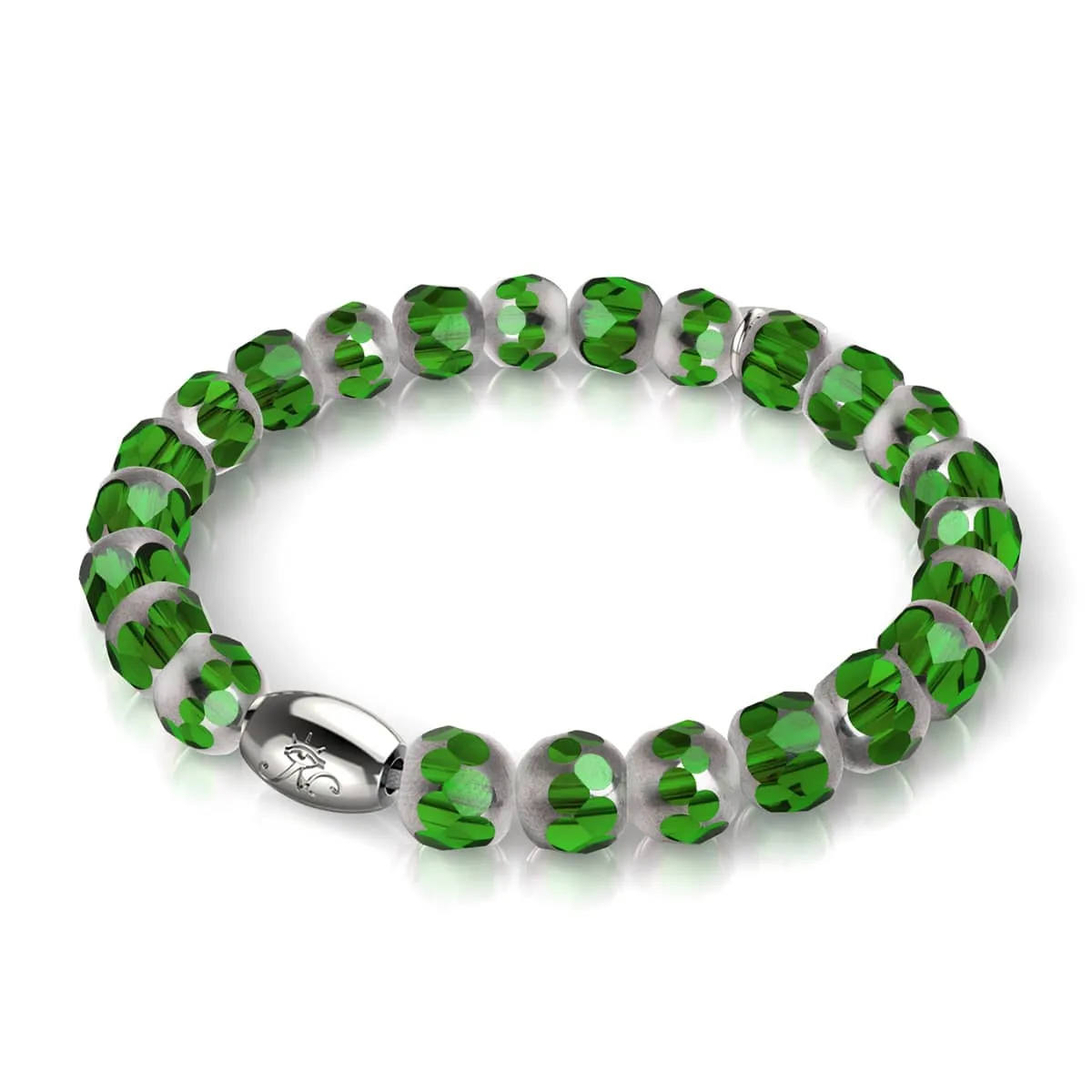 Gilded Jade | .925 Sterling Silver | Radiant Facets Crystal Bracelet