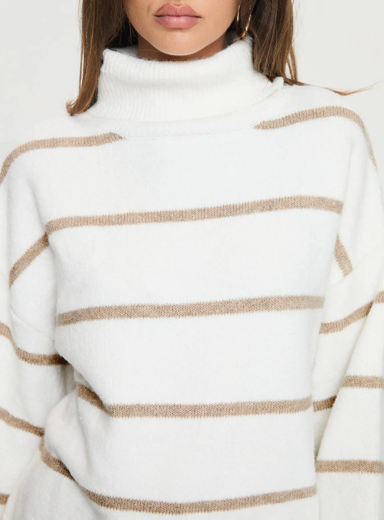 Guzman Stripe Sweater White/ Beige