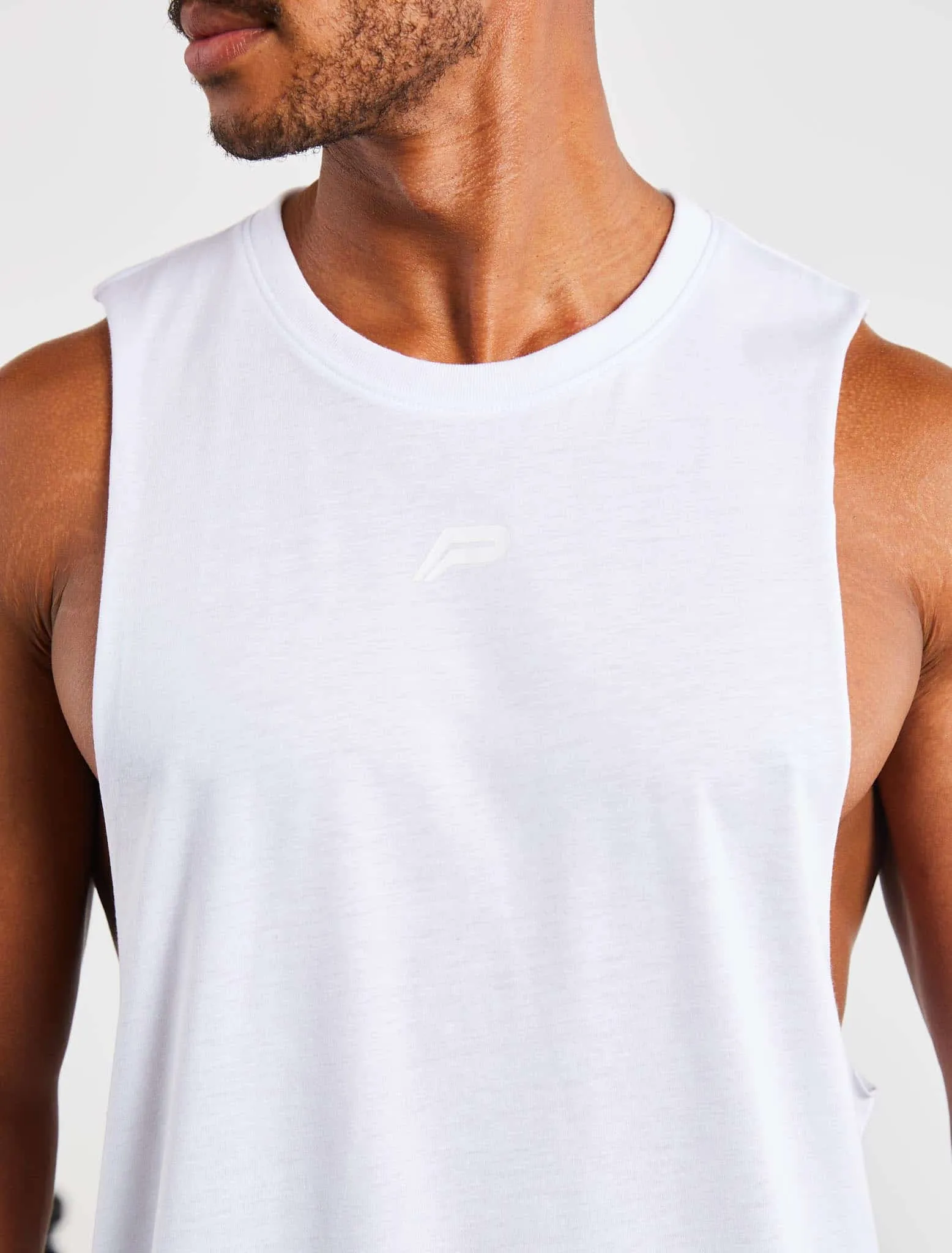 Icon Drop Arm Tank - White