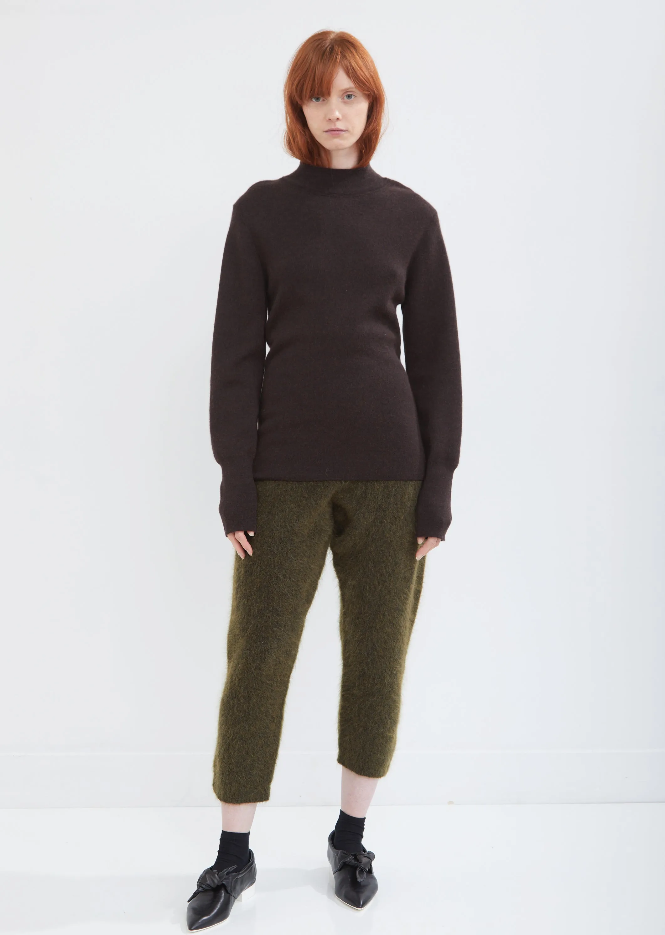 Interlock Basic Mock Neck Sweater