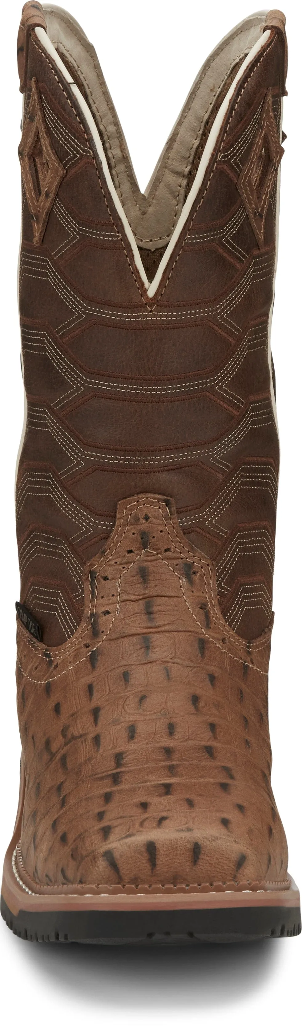 Justin Men’s Hybred Derrickman Caramel Croc Print Comp Toe Work Boots SE4839