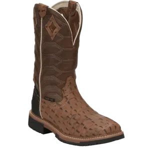 Justin Men’s Hybred Derrickman Caramel Croc Print Comp Toe Work Boots SE4839