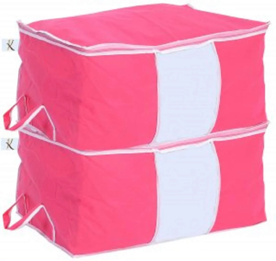 Kuber Industries 2 Piece Non Woven Storage Organiser, Pink