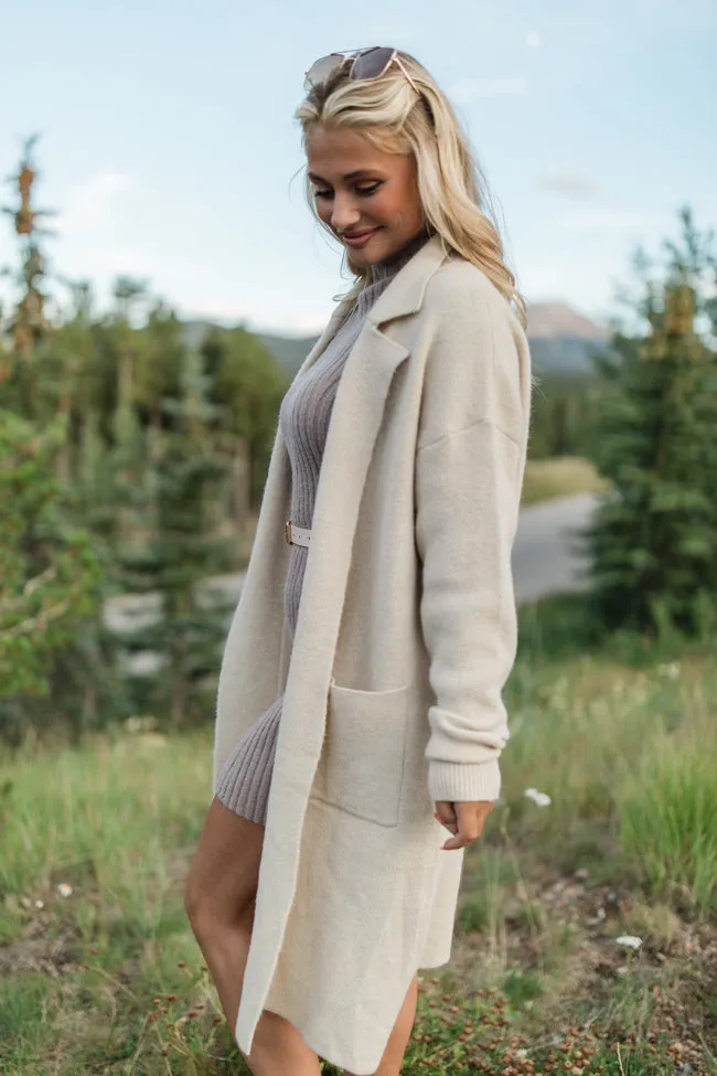 Love Guides Me Beige Long Coat Cardigan FINAL SALE