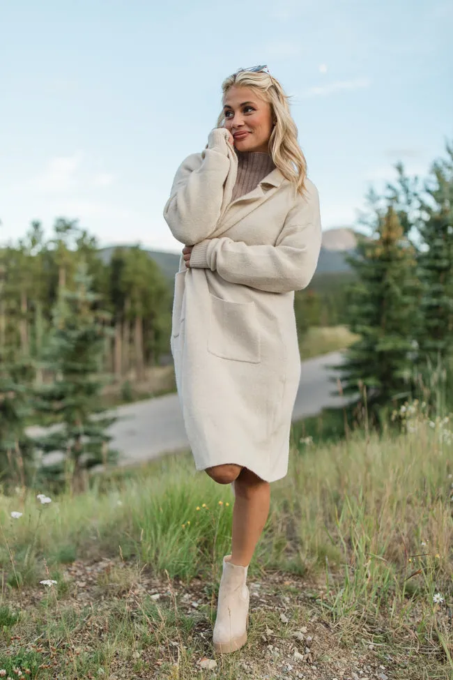 Love Guides Me Beige Long Coat Cardigan FINAL SALE