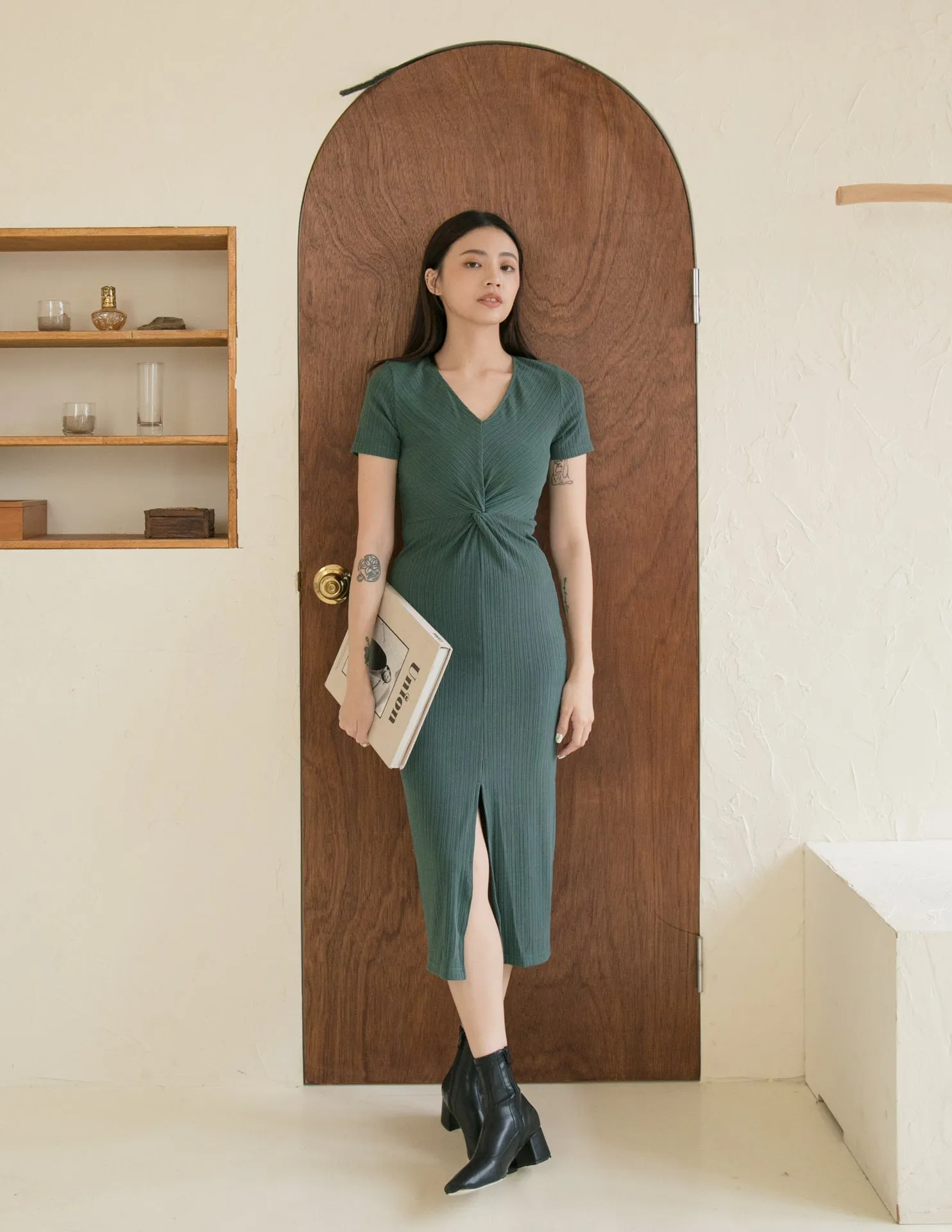 Mae Midi Dress in Green