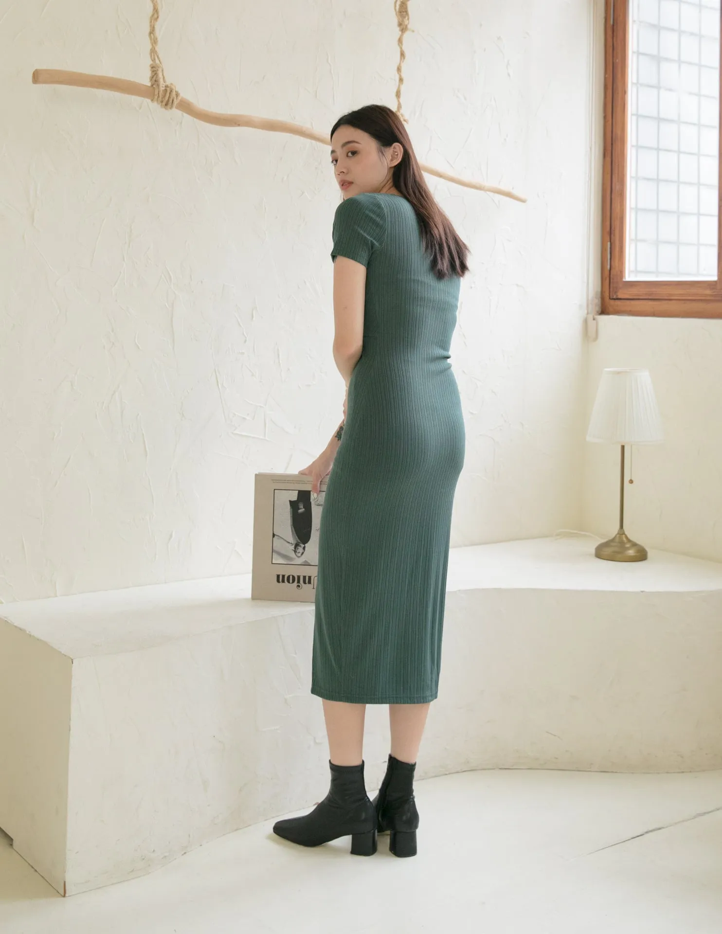 Mae Midi Dress in Green