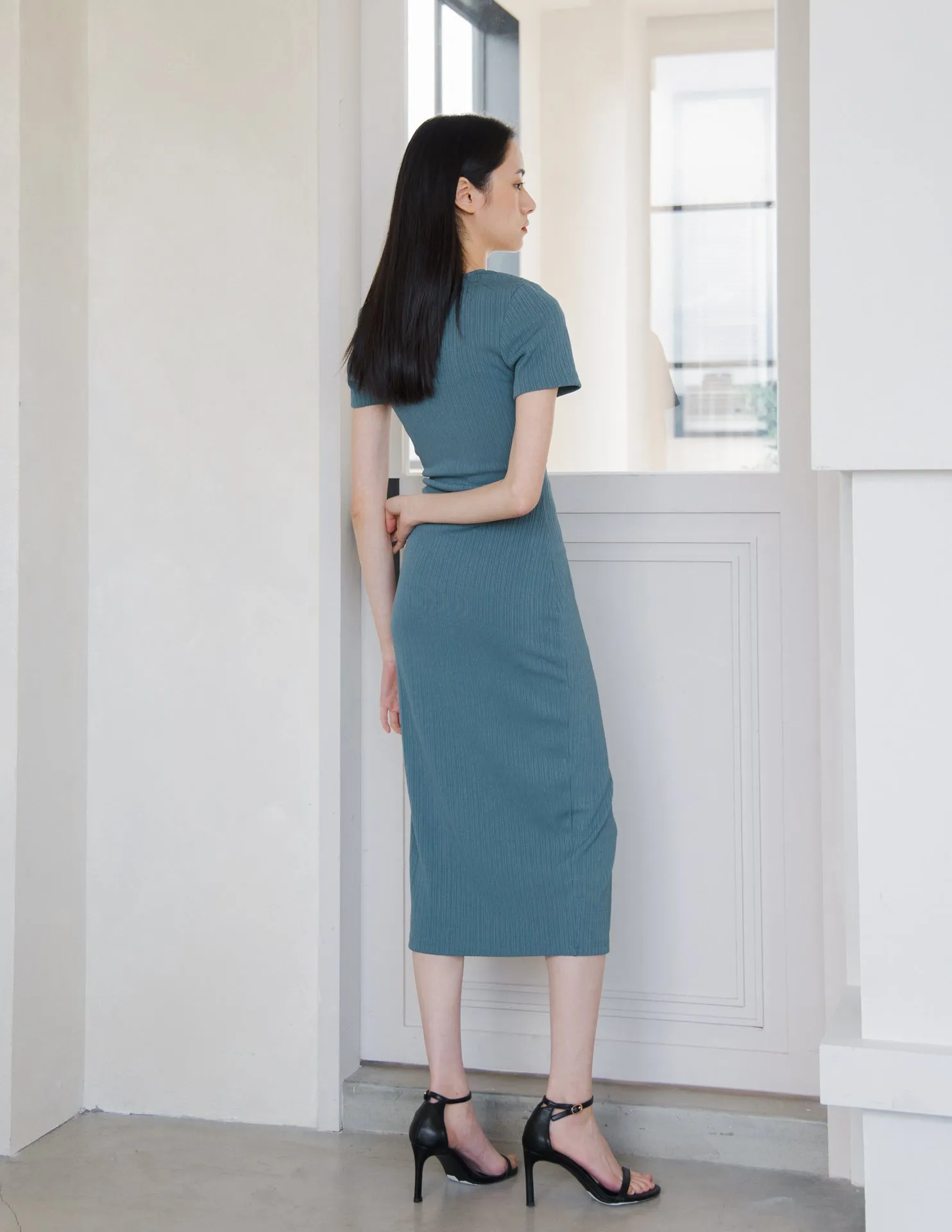 Mae Midi Dress in Teal