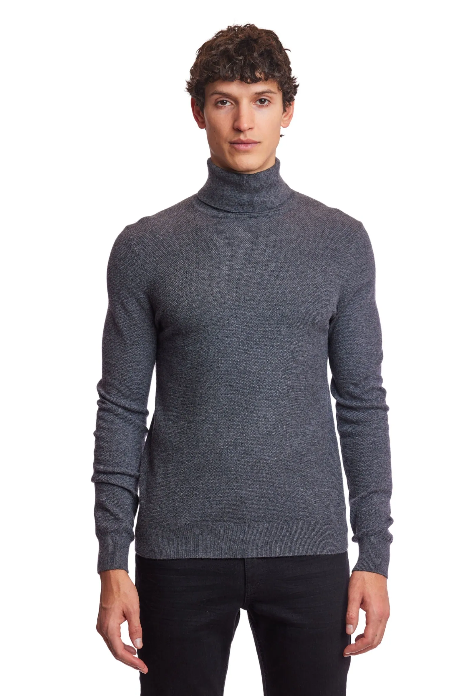 Micro Diamond Turtleneck - Storm