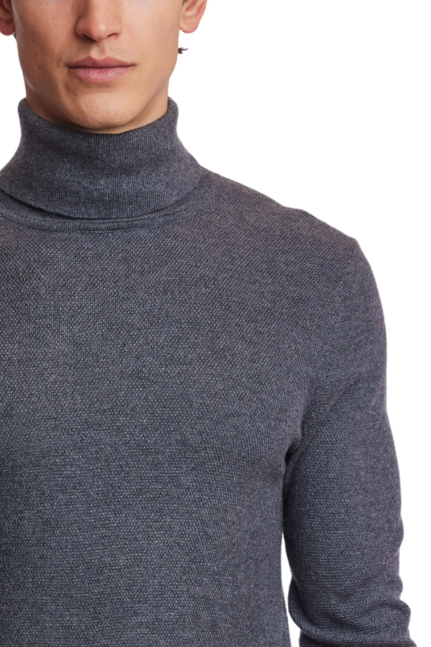 Micro Diamond Turtleneck - Storm