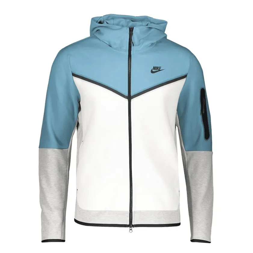 NIKE TECH FLEECE HOODIE x LIGHT BLUE/WHITE/GREY