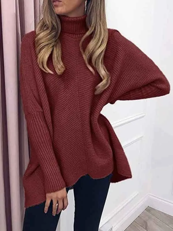 Oversized Turtlenecks for Women Pullover Knit Tops