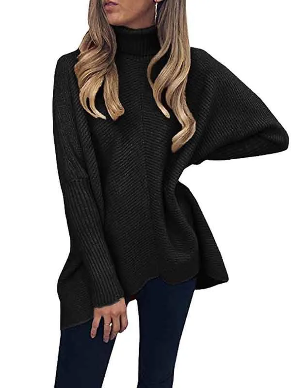 Oversized Turtlenecks for Women Pullover Knit Tops