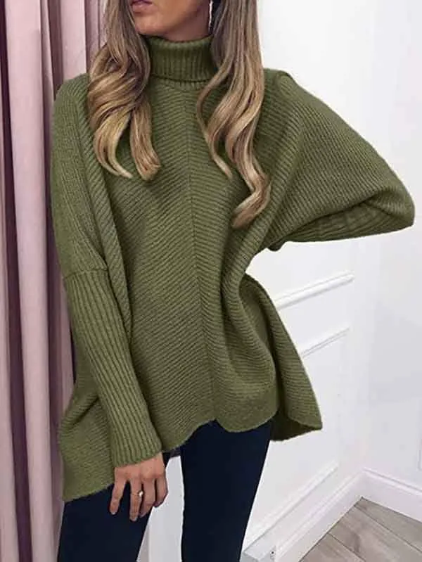 Oversized Turtlenecks for Women Pullover Knit Tops