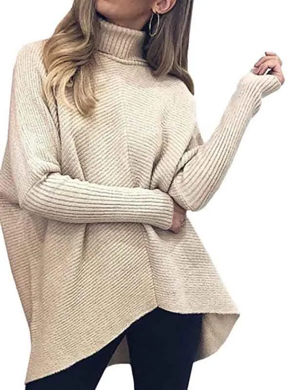 Oversized Turtlenecks for Women Pullover Knit Tops