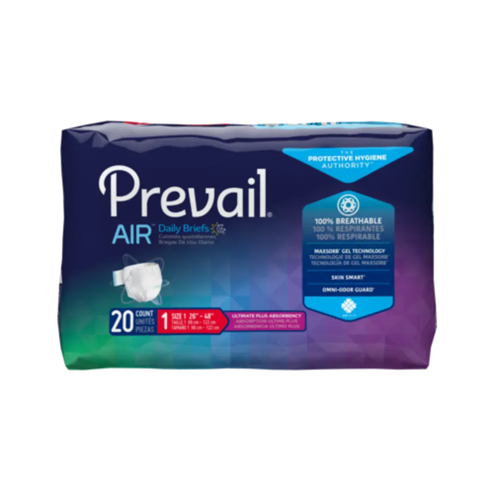 Prevail® Air Plus™ Unisex Daily Briefs, Ultimate Absorbency