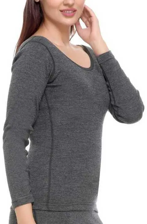 Romano nx Merino Wool Bamboo Thermal Full Sleeves Round Neck for Women