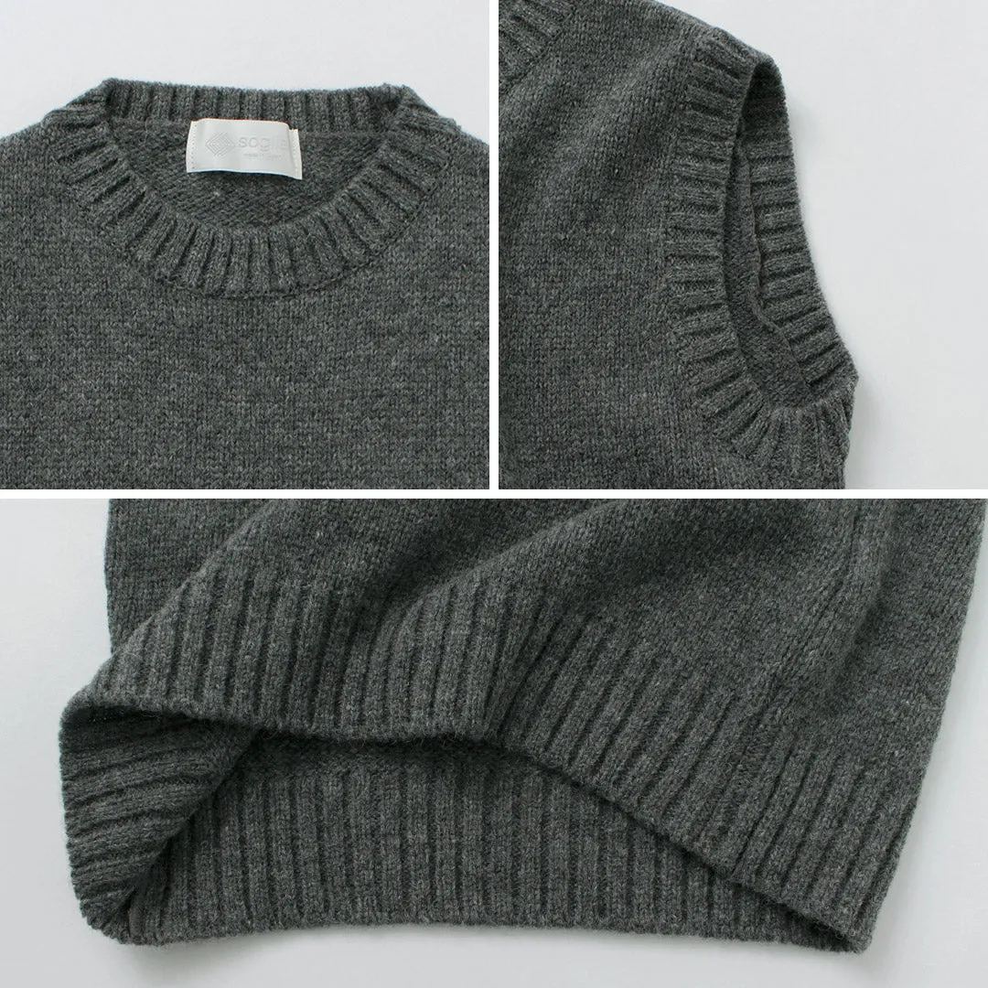 SOGLIA / Landnoah British Wool Crew Neck Knit Vest