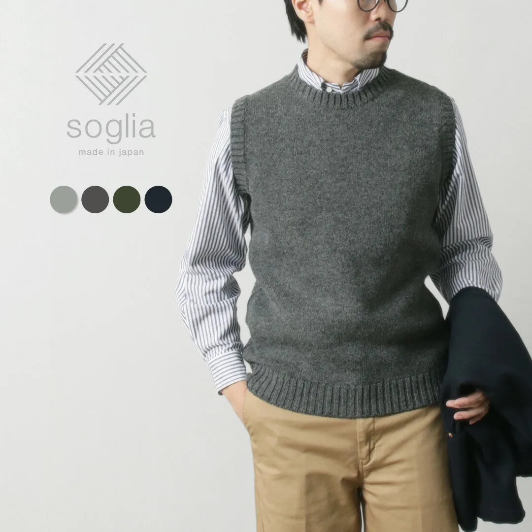 SOGLIA / Landnoah British Wool Crew Neck Knit Vest