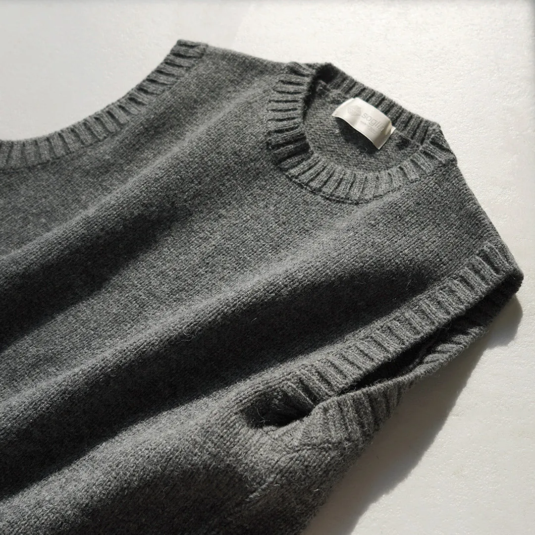 SOGLIA / Landnoah British Wool Crew Neck Knit Vest