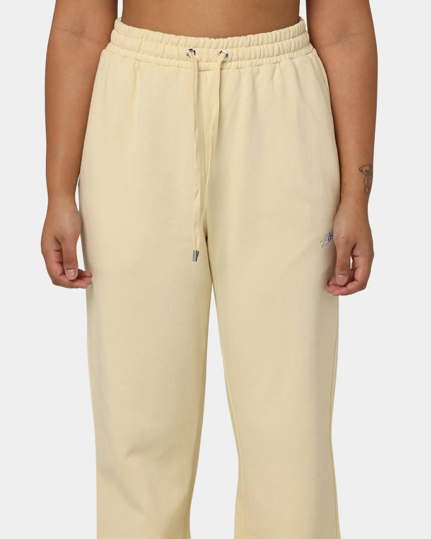 Stussy Women's Shadow Script Wide Track Pants Vanilla