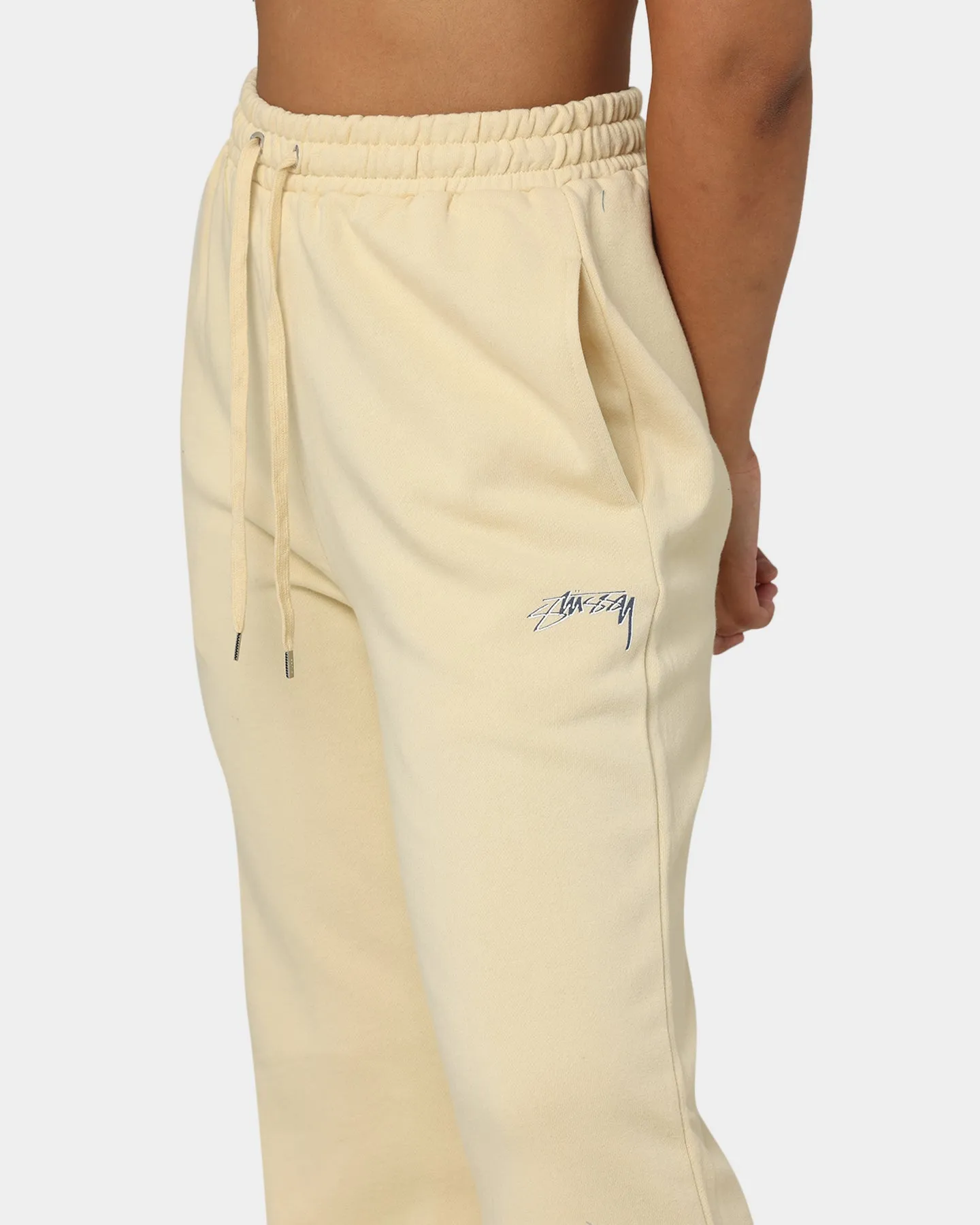 Stussy Women's Shadow Script Wide Track Pants Vanilla